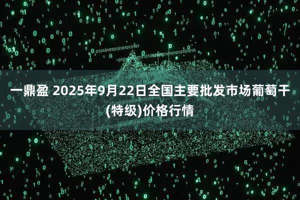 一鼎盈 2025年9月22日全国主要批发市场葡萄干(特级)价格行情